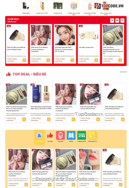 website mỹ phẩm,shop mỹ phẩm,mỹ phẩm online,Sharecode Website Giao diện bán mỹ phẩm làm đẹp xị